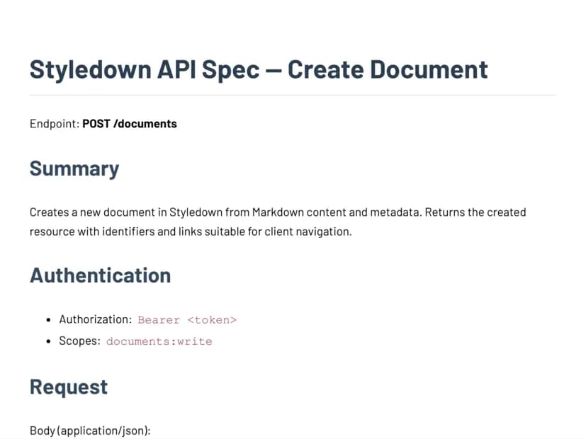 Generic PDF export showing basic formatting