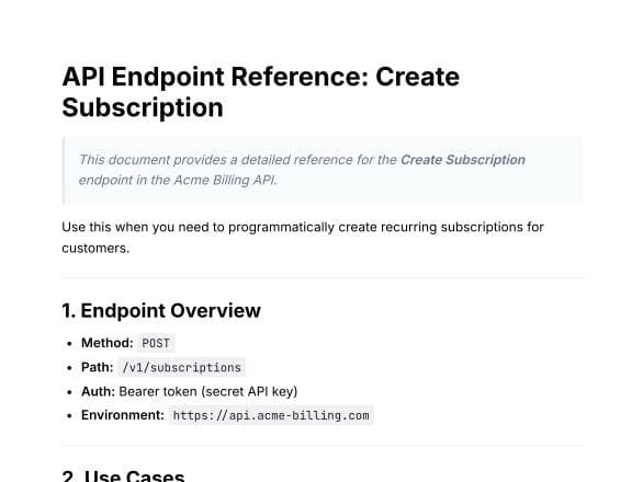 API Endpoint Reference