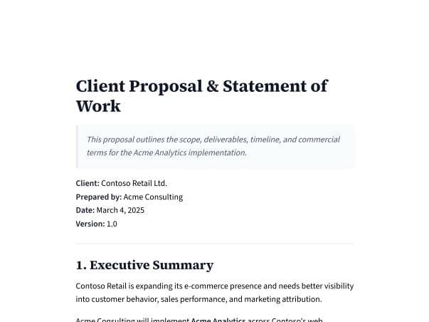 Client Proposal & Statement of Work