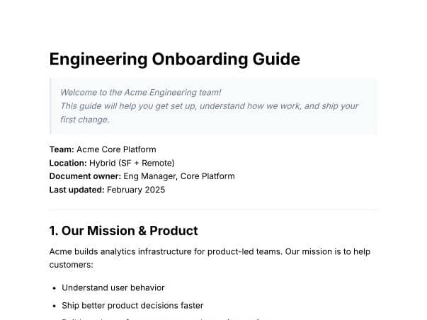 Engineering Onboarding Guide