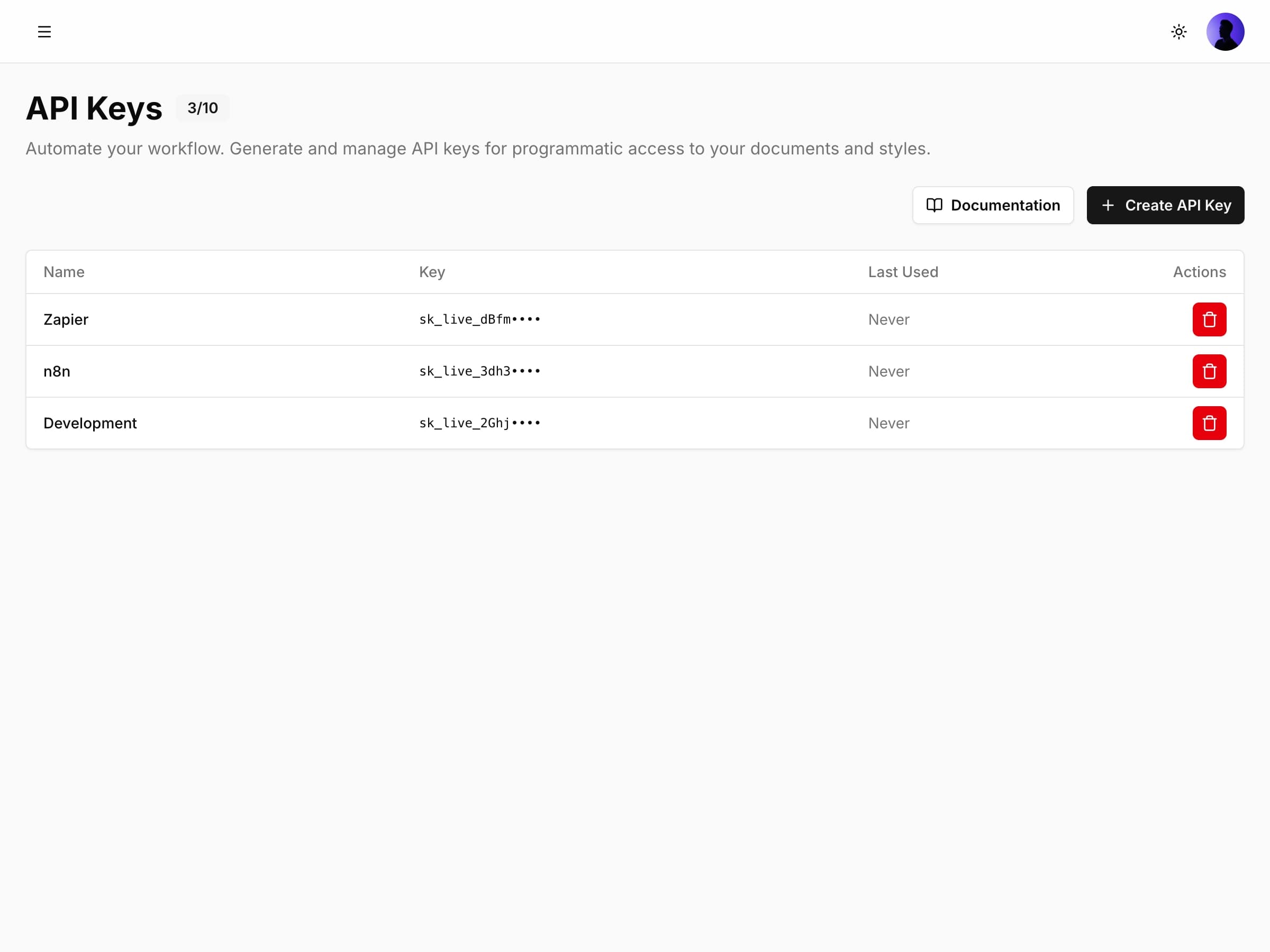 Limits & Security Screenshot