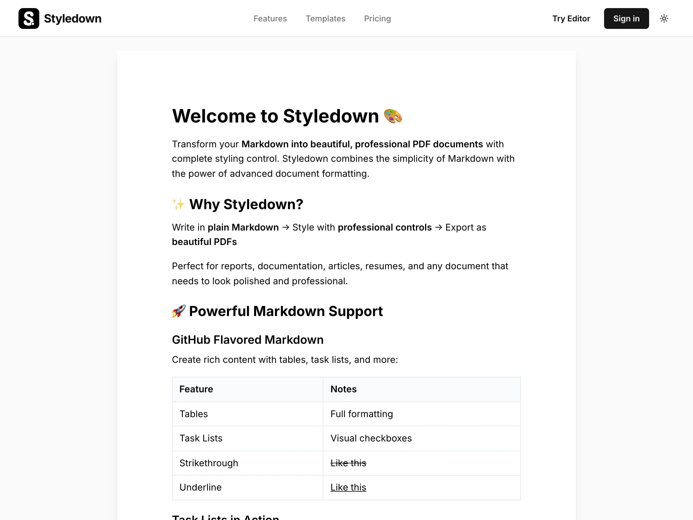 Public Share Pages Screenshot